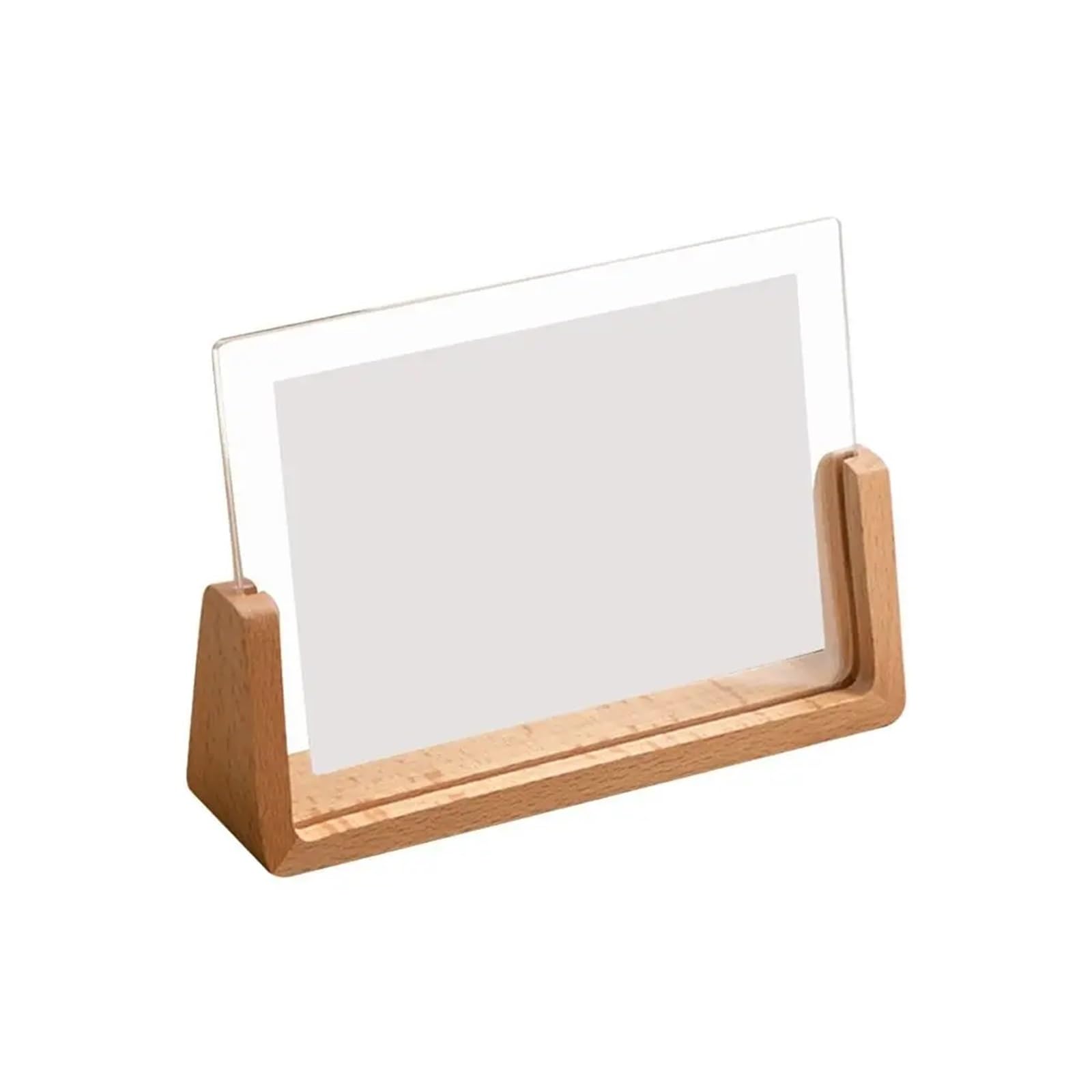 DAJGRHE Photo Frame Creative Photo Frame U Shape Transparent Desktop Wood Wedding Pictures(10.2x15.2cm-2)