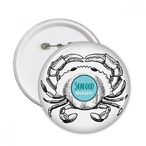 Crabe Sketch Marine Organism bouton rond badge pins vêtements multicolore taille S