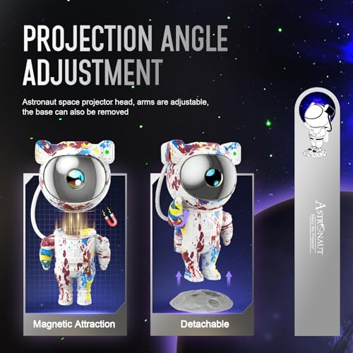 Image of Mooyran Star Projector Galaxy Night Light - Astronaut Space Projector with Remote & Timer Starry Nebula LED Lamp for Bedroom Kawaii Kids Room Decor for Birthday & Gifts