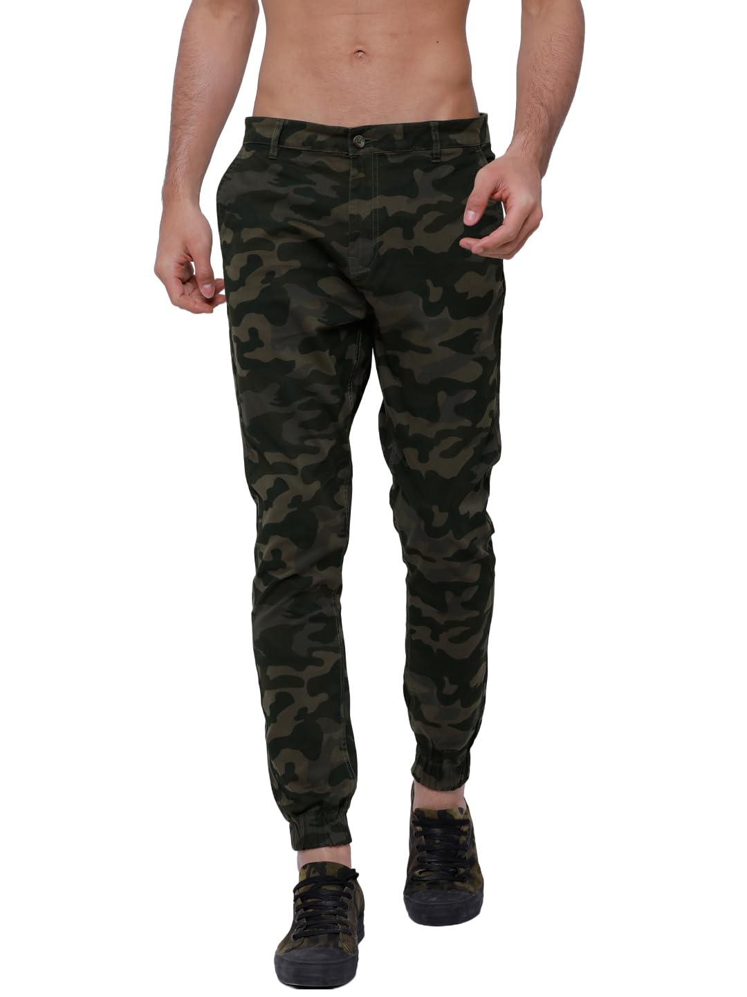 Highlander Men's Slim Fit Joggers Trousers | Strachable | Printed Trousers | Casual Trousers| Mid-Rise| Trouser | Joggers in multi