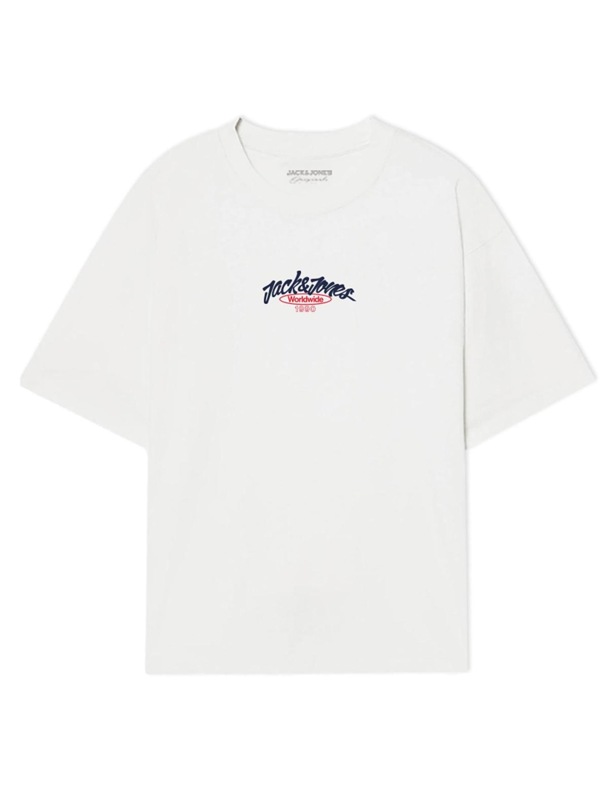 JACK & JONES Men's Joreaton Tee SS Crew Neck FST T-Shirt, Bright White, S