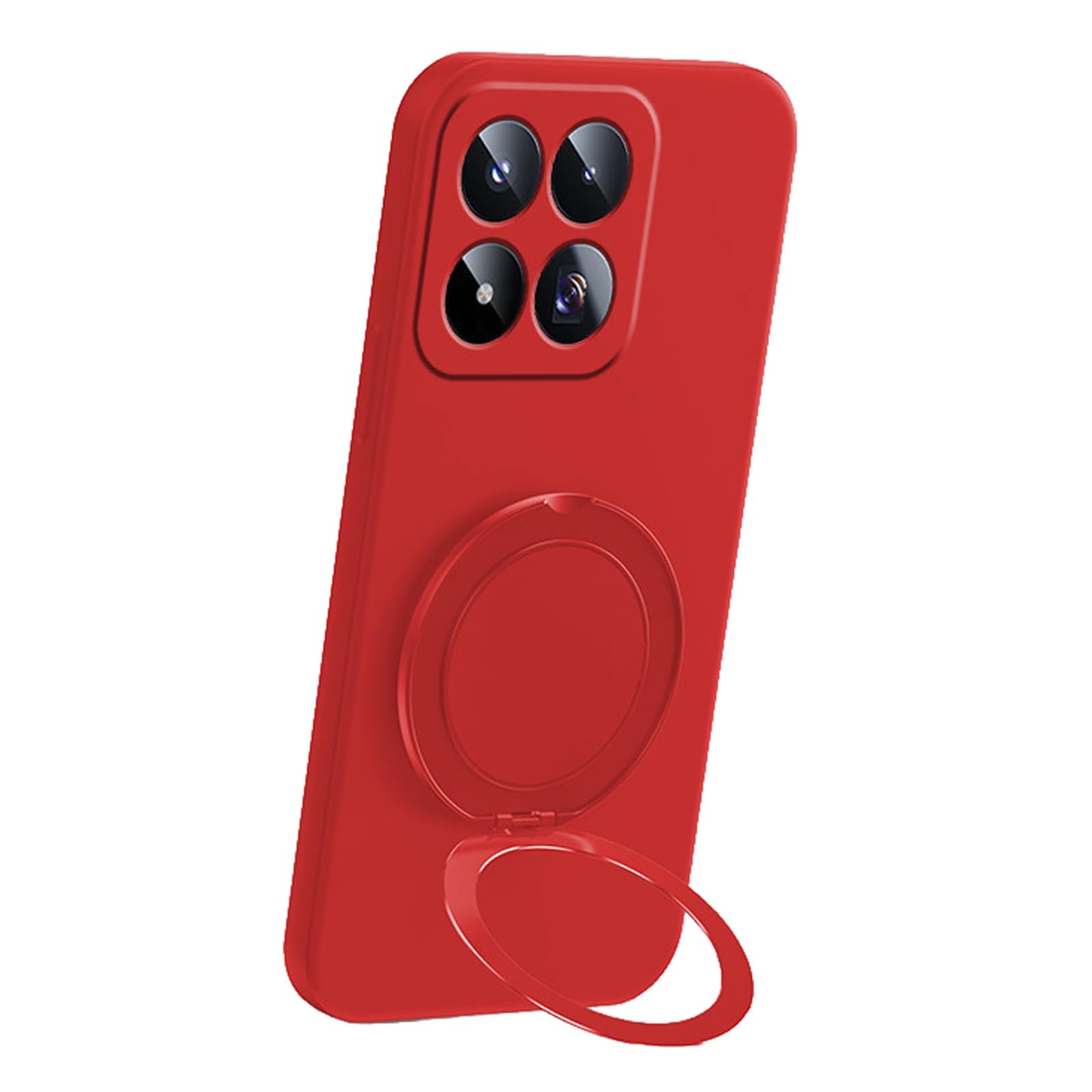 Fdujinh Red Case For Xiaomi 17Max, Swivel Ring Kickstand Cover Camera Protection Shockproof Soft Silicone Shell,,17Max
