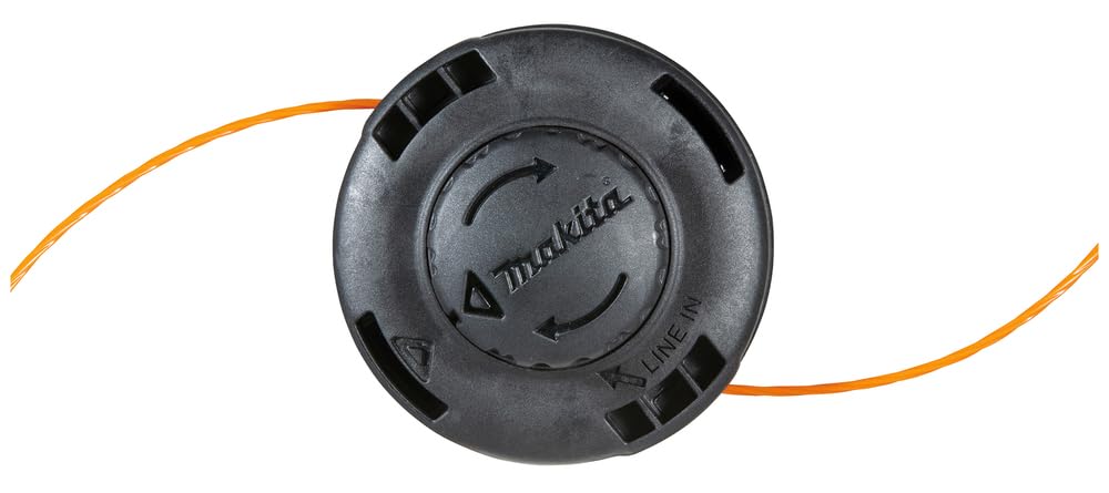 Makita 191D90-9 2-Fadenkopf Tap&Go M10 x 1,25, Linksgewinde, Ø 102 mm, mit 2,4 mm Four-Leaf Mähfaden, 3 Meter lang, Tippautomatik, passend für Akku-Rasentrimmer und Akku-Freischneider