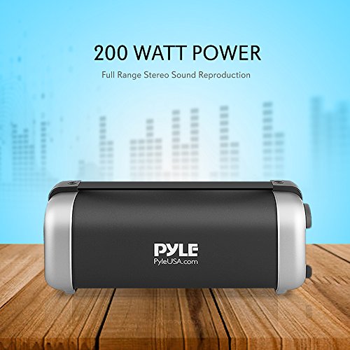 Pyle Wireless Portable Bluetooth Speaker - 200 Watt Power Rugged Compact Audio Stereo System - Rechargeable Battery, 3.5Mm Aux Input Jack, Fm Radio, Mp3, Micro Sd And Usb Reader - Pbmsqg12 #TOP2