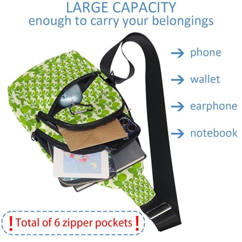 Mochila multiusos compacta de 30x18x4 cm con patrón verde llamativo 6