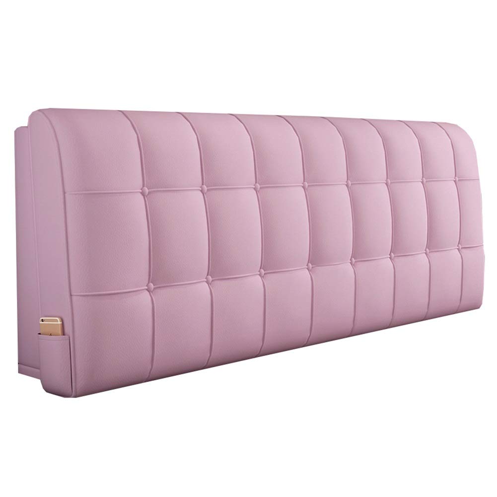 LXLIGHTS Back Wedge Headboard Bedside Cushions Big Backrest, Antifouling Wear-Resistant Lumbar Support Pad Reading Pillow (Color : Pink, Size : with headboard-120cm)