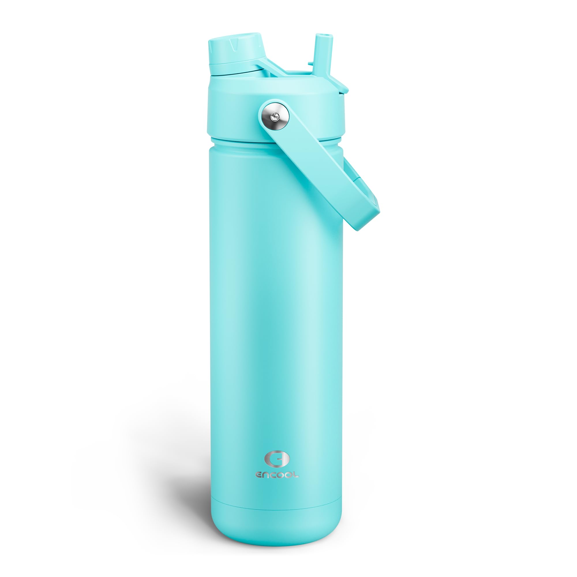 ENCOOL Insulated Water Bottle with Straw Stainless Steel Water Bottle Leak-Proof BPA-Free Double Wall Vacuum Keeps Cold for