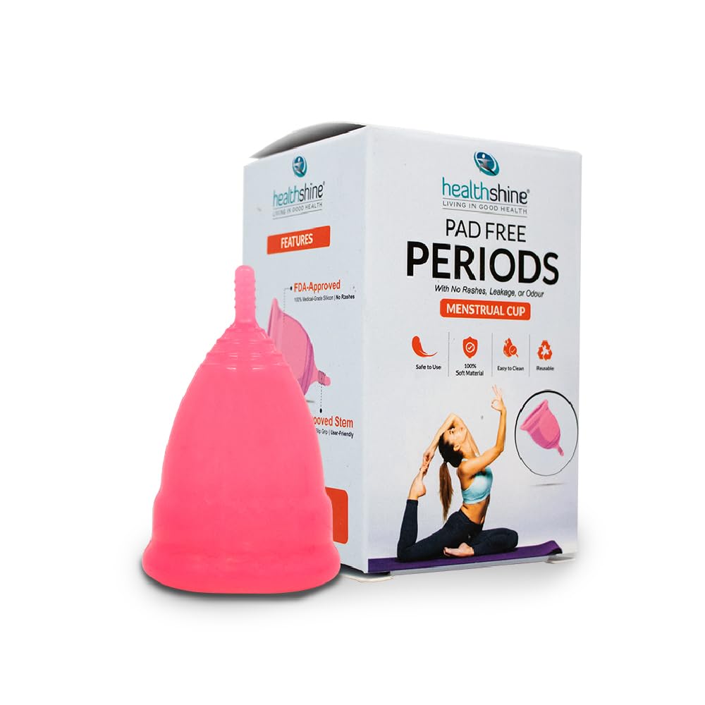 Healthshine Reusable Menstrual Cup for Women |Ultra Soft Eco-Friendly, Leak Proof |100% Medical Grade Silicone |S M L Size with Pouch |Pad Free Period Comfort for 8-10 h |ISO CDSCO USFDA NCC Certified (B0C8NWJVK7) Amazon Price History, Amazon Price Tracker
