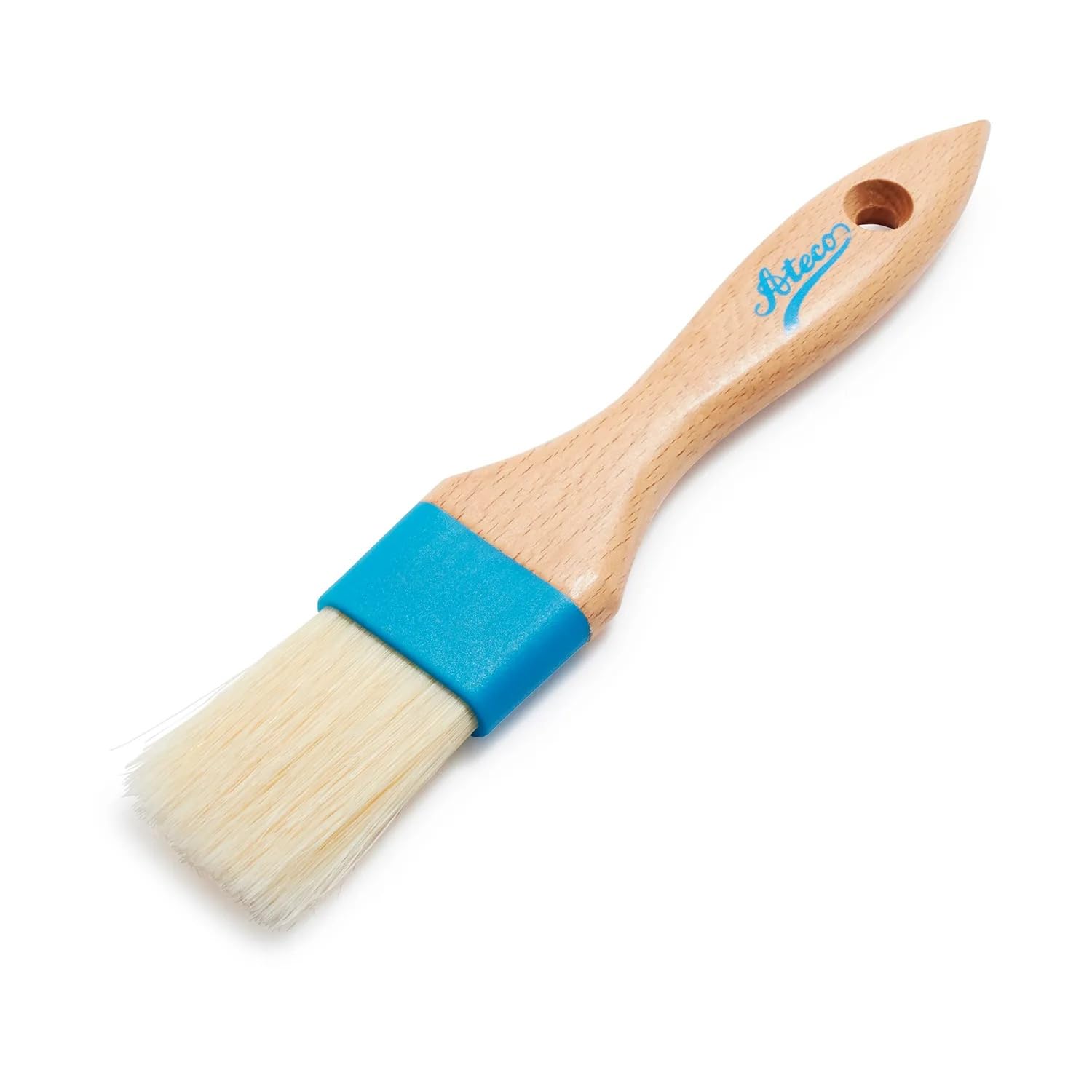 Ateco 60215 - Cepillo para repostería, cabeza de 1,5 pulgadas de ancho con cerdas de jabalí blanco natural, virola compuesta y mango de madera