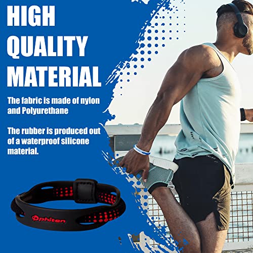 Phiten X50 Hybrid Titanium Bracelet - Sport Bracelet Permeated with X50 Aqua-Titanium Technology for Alternative Healing - Power Elastomer Zone with Micro Titanium Spheres - Black/Red,7.5 Inch,LF0001C3