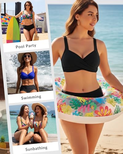Image of Yonique Women Underwire Bikini Top - 2026 Push Up Swimsuit Tops Padded Bra Bahting Suit