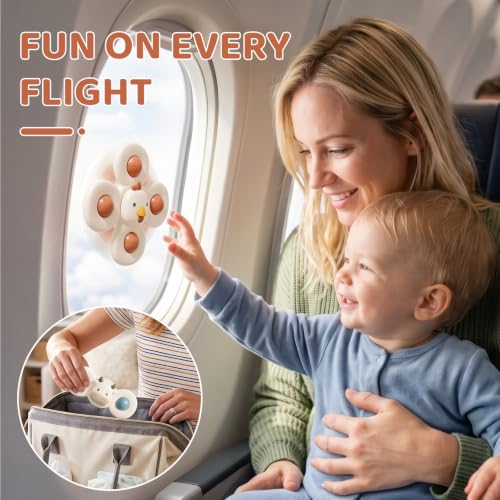 Image of ALASOU Suction Cup Spinner Airplane Travel Toys for 1 Year Old Boy Girl