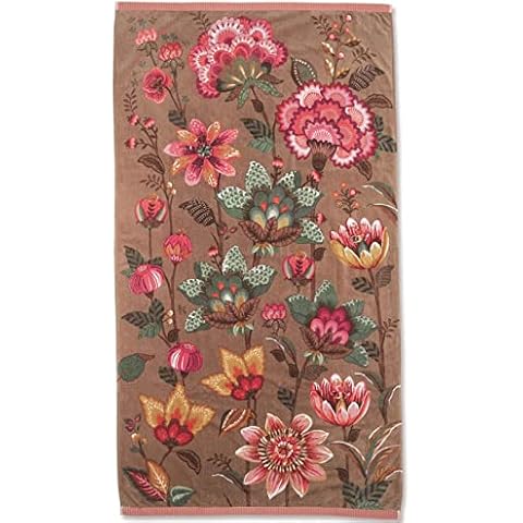 Toalla de playa PIP Studio Sunny Side Up Caqui Flores Algodón Cover