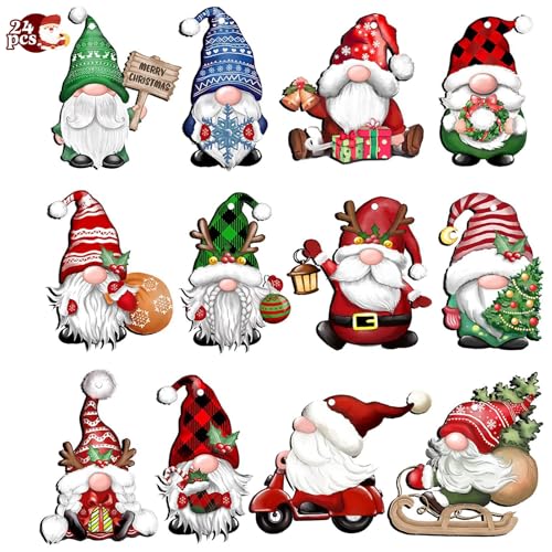 24 Stück Weihnachtsbaumschmuck Holz, niedlich, Vintage-Stil, zum...