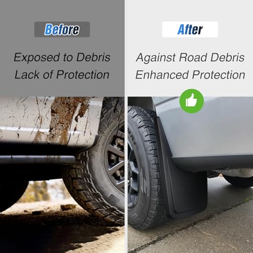 Image of Nilight Mud Flaps Splash Guards for F150 2021 2022 2023 2024 2025 2026 | No Drilling Precision Fit Exterior Accessories Heavy-Duty Splash Guards Protection, Front & Rear Set