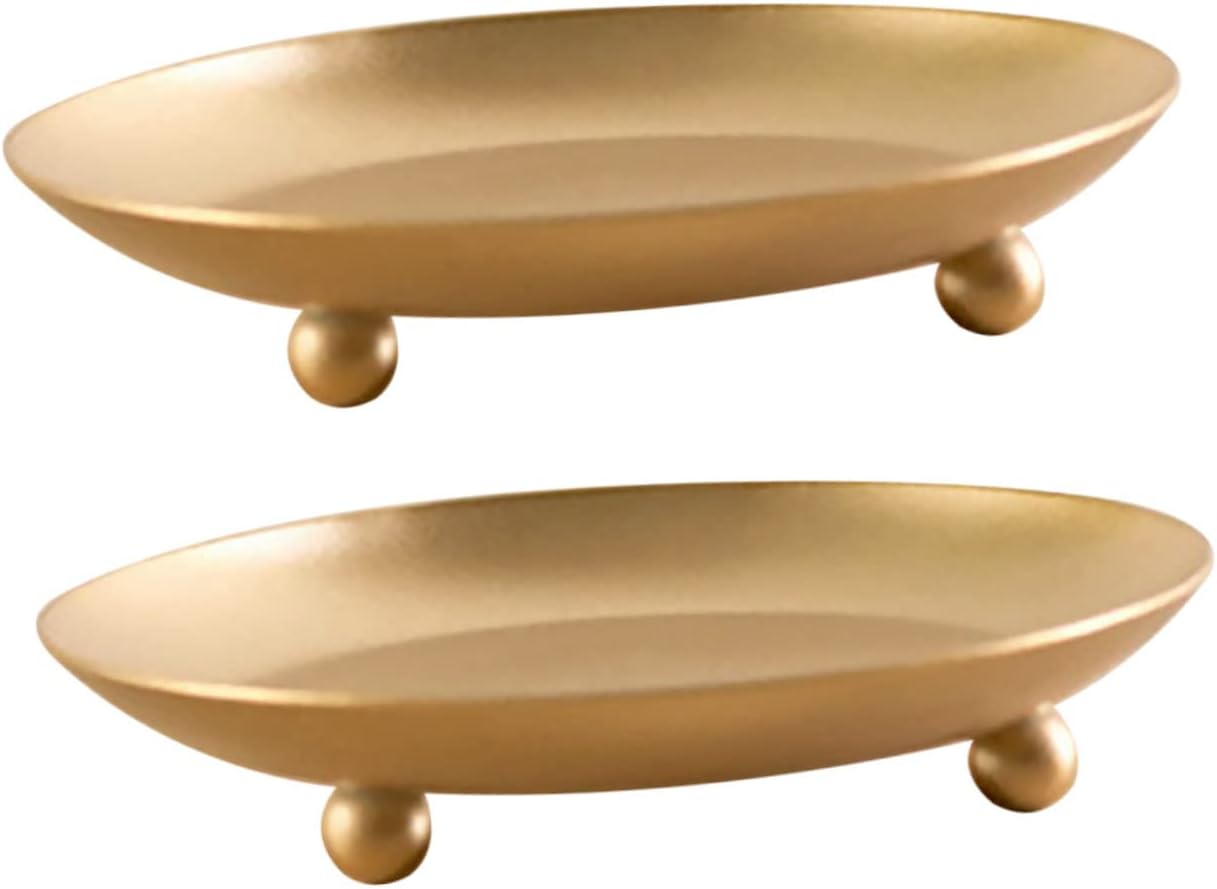 2Pcs Candlestick Pillar Candle Dish Footed Candle Holders