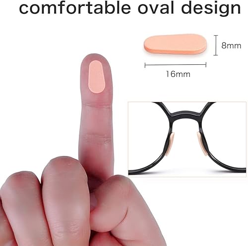 Miniatura 2 de 20 pares de almohadillas de nariz de espuma suave para lentes, anteojos, gafas de sol, (forma de caída0.630 x 0.315 in) (color de la piel)