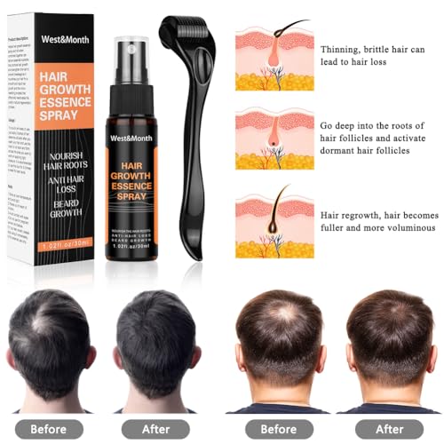 LOPHE Hair Growth Spray, Derma Roller and Hair Growth Serum Kit for Hair Anti Loss Thickening Regrowth, Hair Growth Oil Spray Stimulate Beard and Hair Growth, Hair Thickening Products for Men Women - Image 6