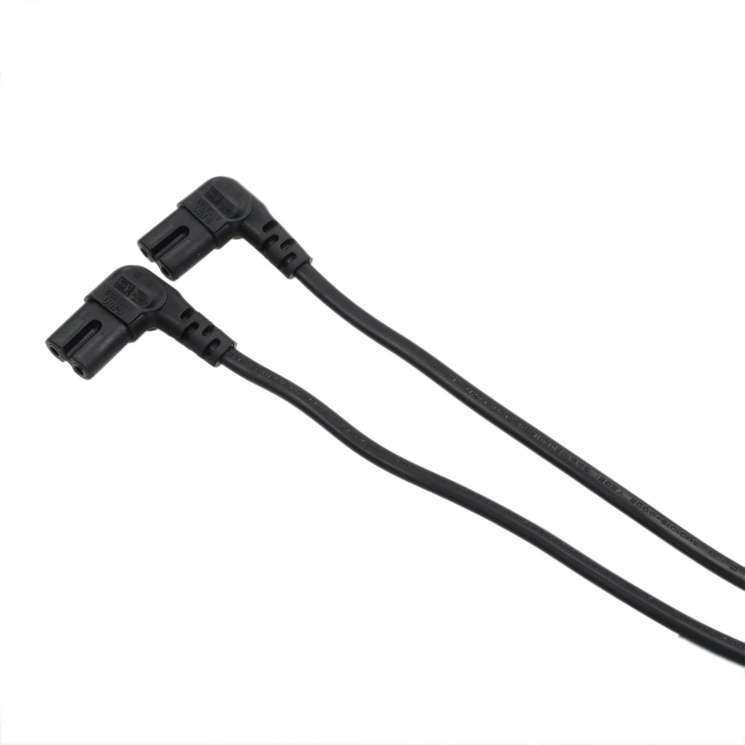 2pack Power Extension Cord, IEC320 C8 to 2X C7 Right Angle Figure 8 for Projector Laptop PS4 LED Lamp Household Appliances, 20"