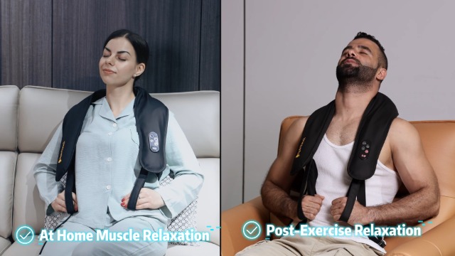 Amazon.com: SpiriTouch Masajeadores profesionales de percusión para cuello y espalda con calor, masajeador de espalda de percusión de tejido profundo, masajeador de cuello y hombros para aliviar el dolor, : Salud y