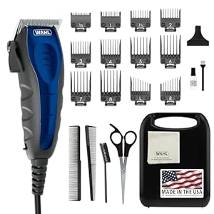 Wahl USA Self Cut Compact Corded Clipper Personal Haircutting Kit with Adjustable Taper Lever, and 12 Hair Clipper Guards for Clipping, Trimming & Personal Grooming – Model 79467