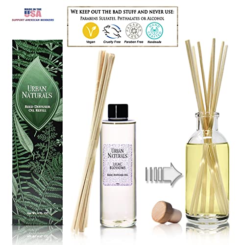 Urban Naturals Lilac Blossoms Scented Oil Reed Diffuser Refill With Free Set Of Reed Sticks! Lily Of The Valley, Violets & Lilac | Made In The Usa #TOP7