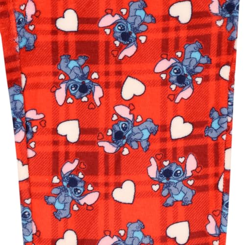Disney Lilo & Stitch Adult Stitch Lovestruck Hearts Fleece Pajama Sleep Pants For Men and Women3