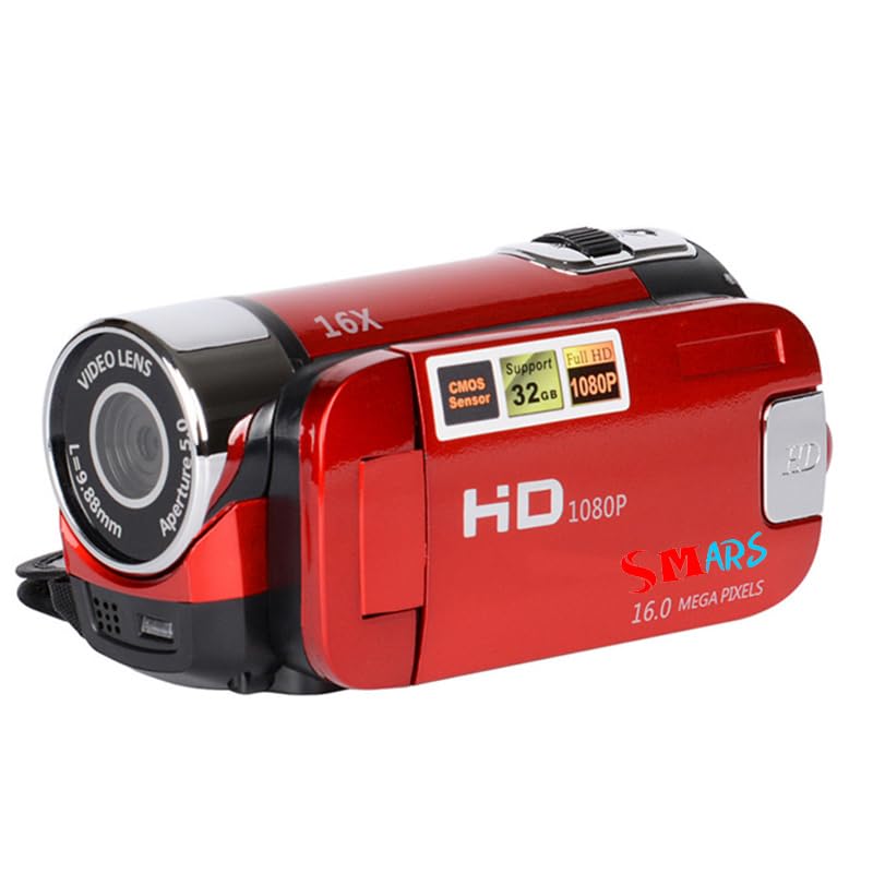 Image of smars 1080P HD Digital Handy Camera Recorder with 2.7 Inch Color Display, Video Camcorder, Fill Light, 16x Digital Zoom Camera Recorder for Vlogging