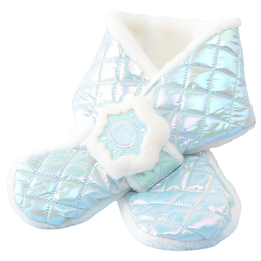 FEIFEI'S BOW Kids Winter Beanie Scarf for 2-10 Years Old Boys Girls.Outdoor Warm Fleece Lined Thermal Knit Fluffy Pom (Blue, One Size)