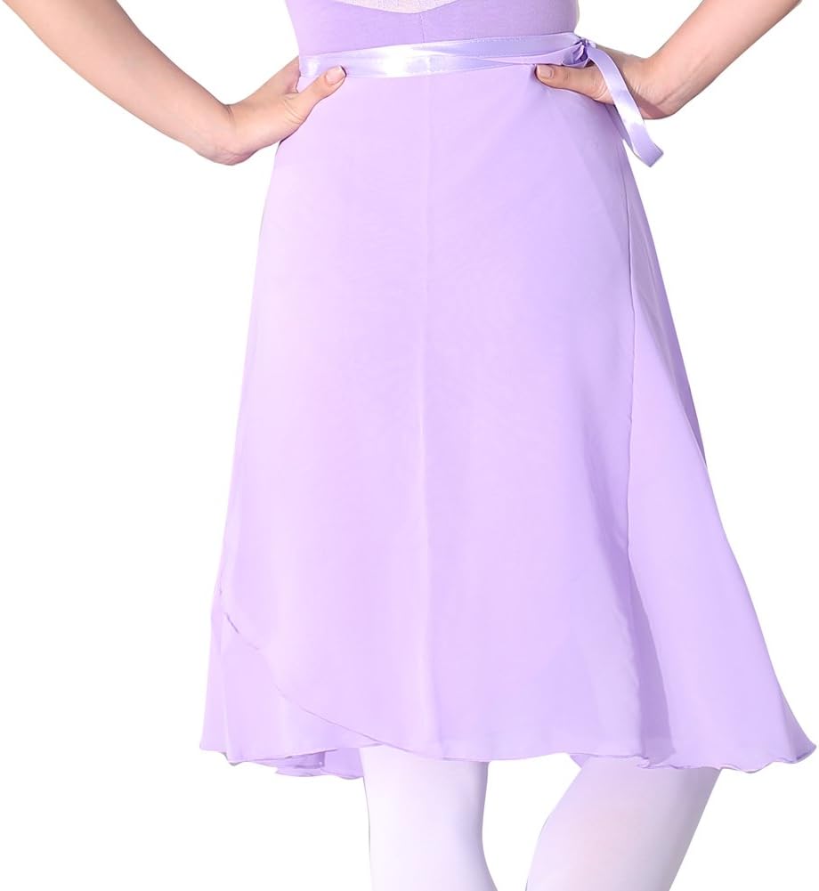 WOOSUN Women Chiffon Ballet Wrap Skirt Adult Ladies Ballet Leotard Tutu Skirt Dance Skate Over Scarf 60cm Long Skirts - Image 5