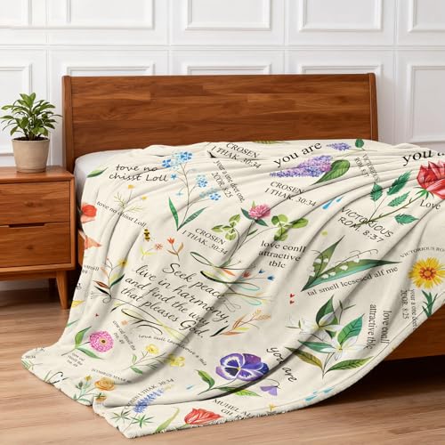 Image of Christian /Inspirational /Religious /Spiritual /Birthday Gifts for Women /Adults, First Holy Communion Gifts for Girls, Soft Throw Blankets for Women 40 inchx 50 inch