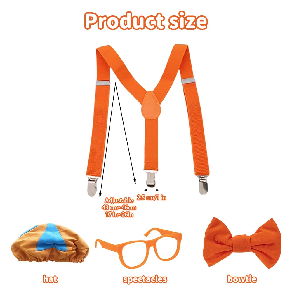 JOAASU 4 PCS Costume Roleplay Accessories, Kids Roleplay Costume Set, Kids Dress Up Accessories with Bow Tie, Suspenders - Image 2