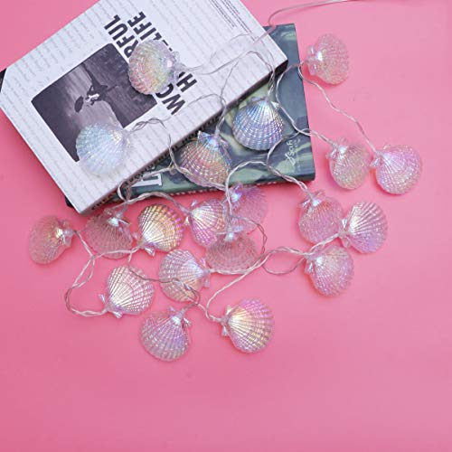 Cordão de luz 3M Uonlytech, 20 contas coloridas em formato de conchas USB luz noturna para quarto, b