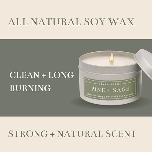 Miniatura 7 de River Birch Candles - Vela perfumada de almendra + miel, velas de soja de alta calidad, totalmente naturales, no tóxicas, vela de viaje de lata