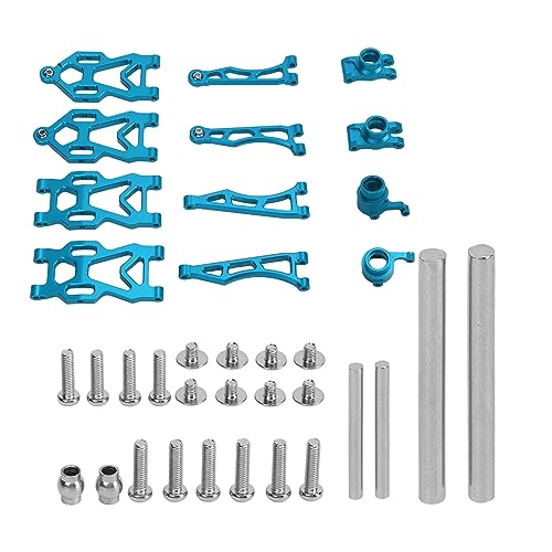 RC Upper Lower Suspension Arms Aluminum Alloy Swing Arm Kit for SCY16101PRO 16102 1/16 Remote Control Car (Blue)