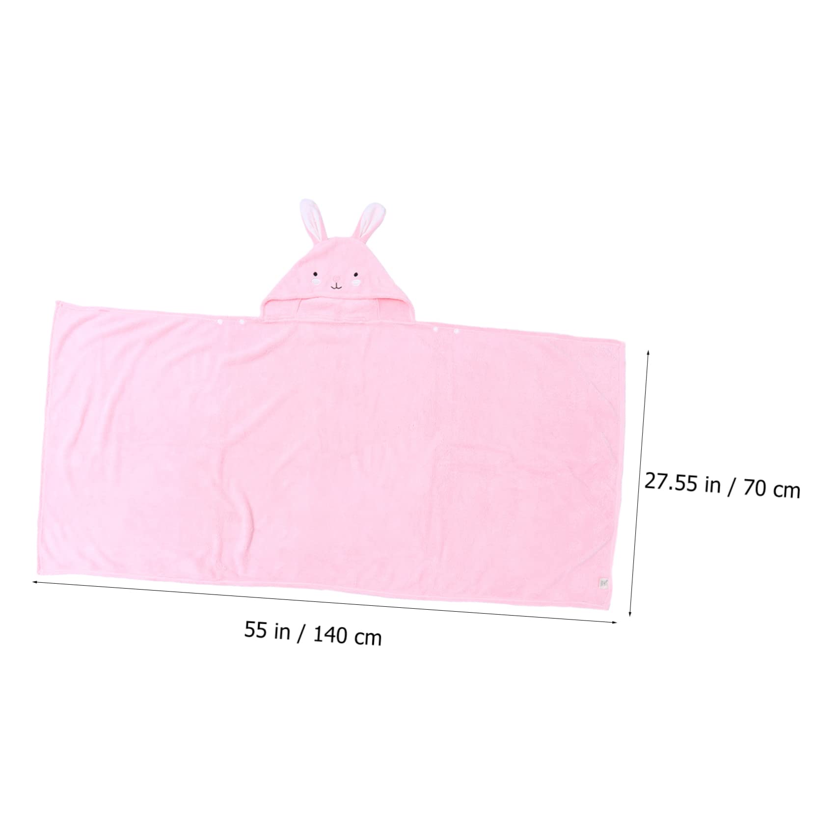 Kinderbadetuch mit Kapuze in Rosa Cartoon Design Weiches und Wasserabsorbierendes Poncho Badetuch aus Polyester und Chinlon für Babys und Kinder