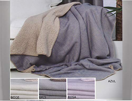 Clara Vidal Plaid Manta de sofá Naseli Malva. 130x170 cm.