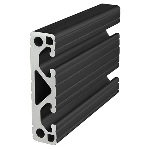 8020, 3034-Lite-Black, Serie 15 Extrusión de aluminio con ranura en T de 3 x 0.75 pulgadas x barra de perfil 8020 extruida ranurada en T de 48