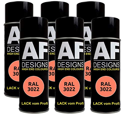 Lot de 6 bombes de peinture RAL RAL 3022 - Laque brillante
