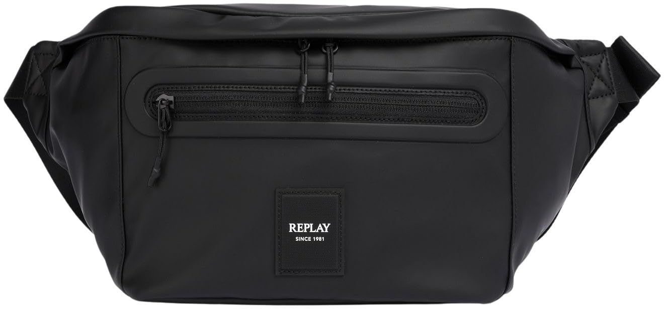 Riñonera Replay con compartimento exterior negro 0098 y correa regulable 2