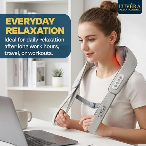 Image of L'UVERA Neck and Back Massager for Cervical Pain Relief with Heating, Body Massagers for Aches and Relief, Electric 5D Cervical Massage Machine for Deep Tissue Neck, Back, Shoulder, Legs and waist