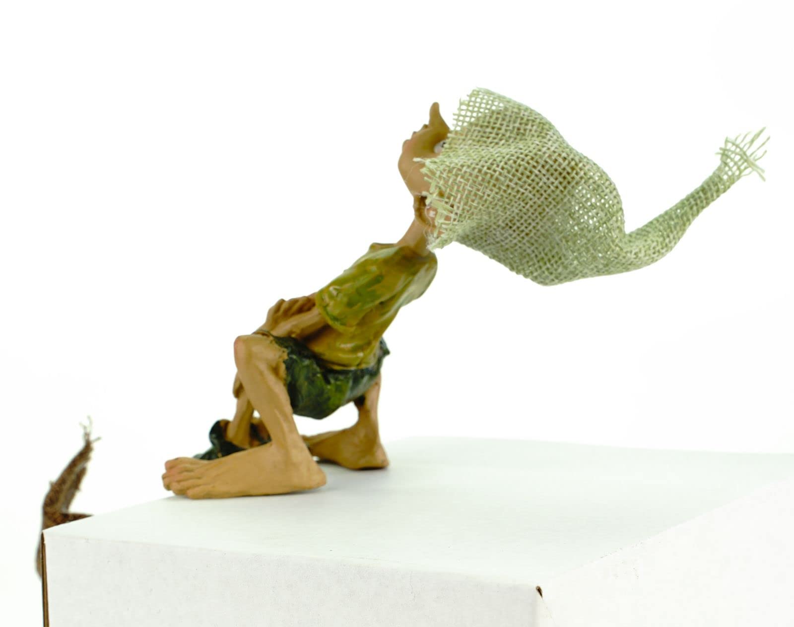 Pixie - Taburete de Borde Fijo Pixie en los pies, 19 cm, Figura enana Kobold Hada mítica Gnom
