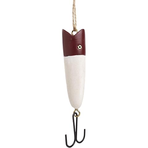 Needzo Antique Styled Fishing Lure Christmas Ornament, Rustic Holiday Tree Decor, Keepsake Gifts for Fishermen, 0.75 x 4 Inches
