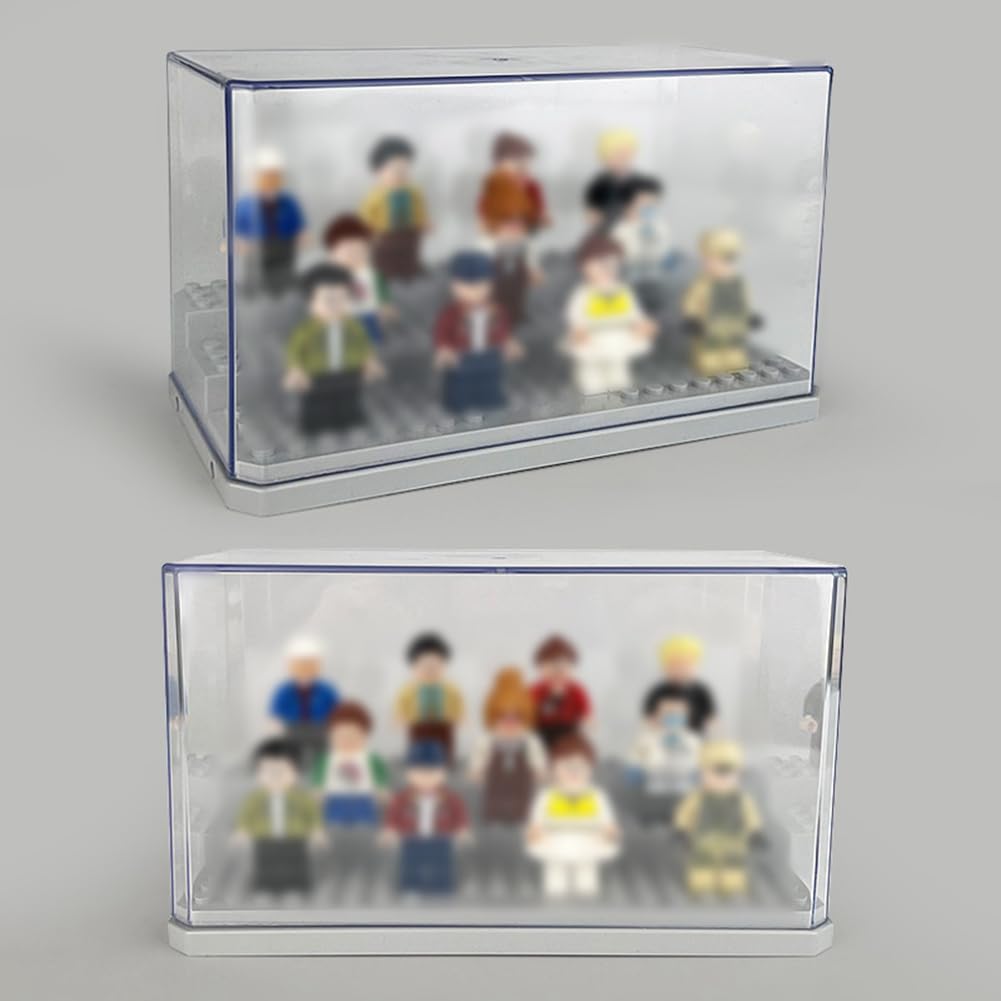 Minifiguren-Präsentationsbox, Stapelbare, Staubdichte Baustein-Präsentationsbox für Actionfiguren-Spielzeug