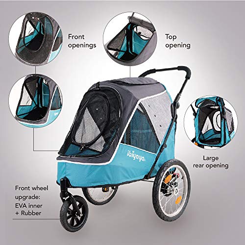 2-in-1 Happy Pet Dog Stroller and Bike Pet Trailer for Medium and Large Dogs - Heavy-Duty Pet Strollers with Air-Filled… - Image 3