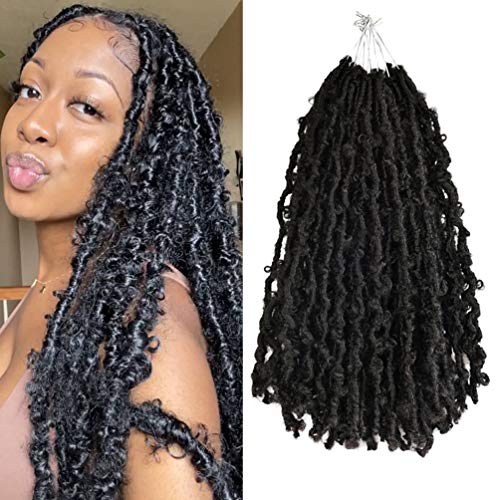 Butterfly Locs Crochet Hair 24 inch Soft Distressed Faux Locs Crochet Hair 6 Pcs Easy Installed Braids Hair 1B# Weave Master Hair