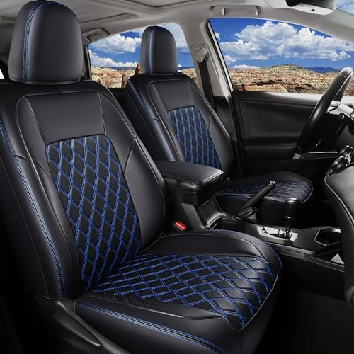 Huidasource Seat Covers for Jeep Gladiator 2020-2026 Custom Fit Gladiator Seat Protector Full Set Full Coverage Gladiator Pickup Truck Crew Cab Seat Cover Cushion (Black&Blue)