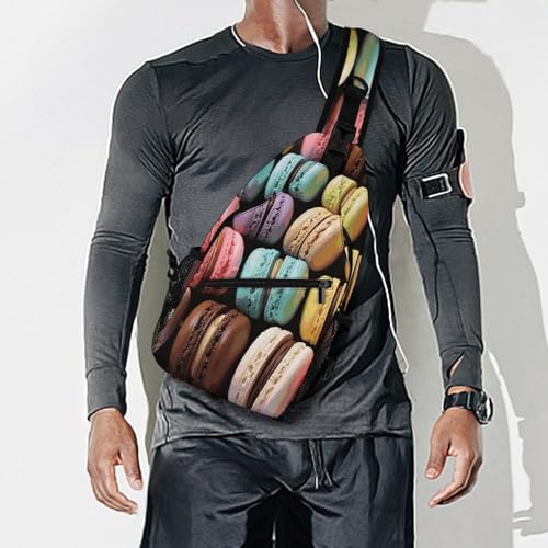 Bolso cruzado casual sling Macaron Biscuit para deporte y viaje miniatura 7