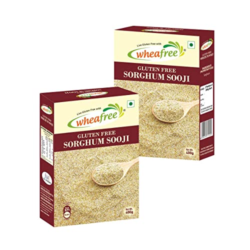 Image of Wheafree Gluten Free Sorghum Sooji (Pack of 2 x 400g Each) | Rich in Vitamins, Iron, Minerals & Micronutrients | Rich in Fiber and Protein | Diabetic Friendly