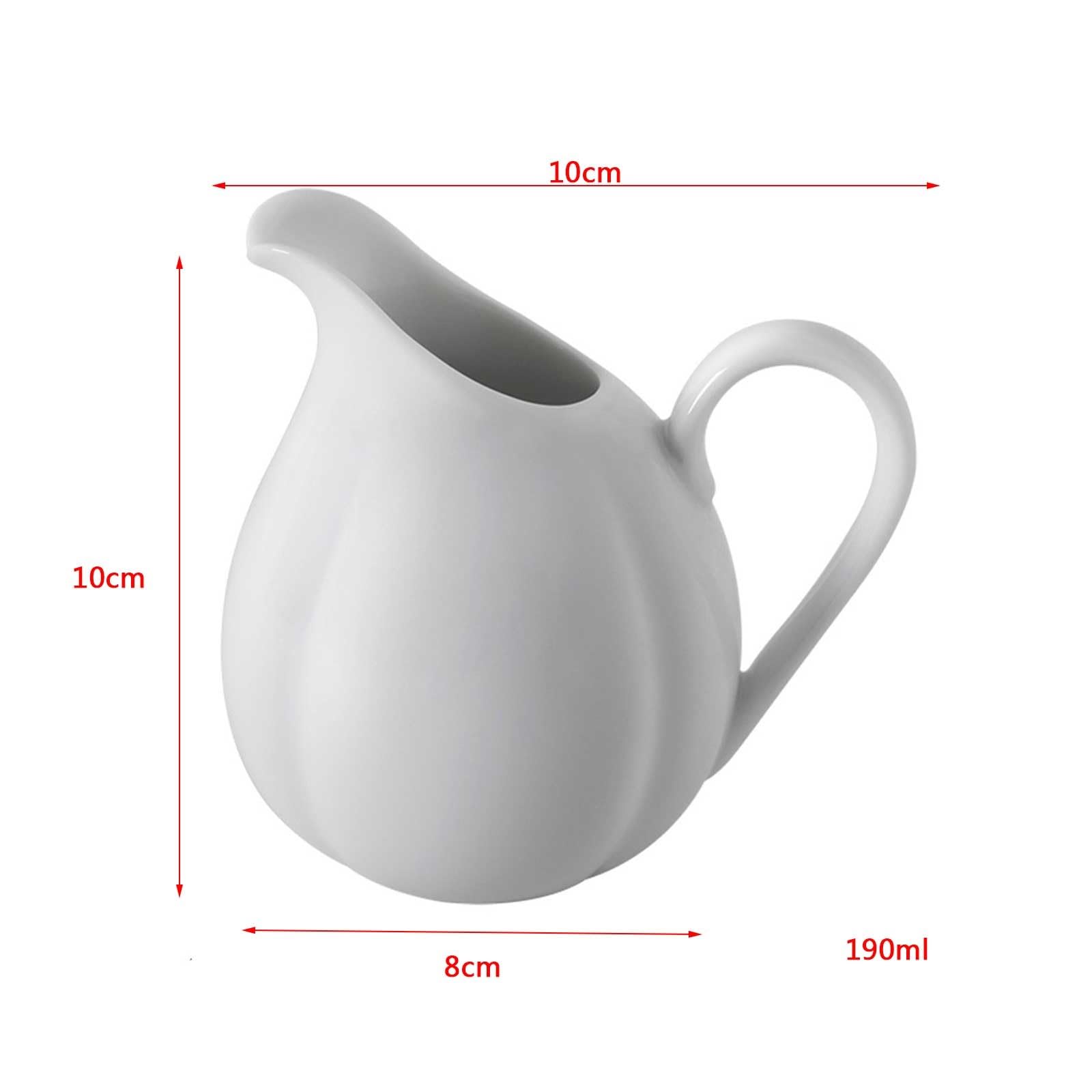 Lattiera 1 confezione di salsiera in porcellana bianca for condimenti for insalata, latte, brodo, panna Brocche Creamer(190ml)